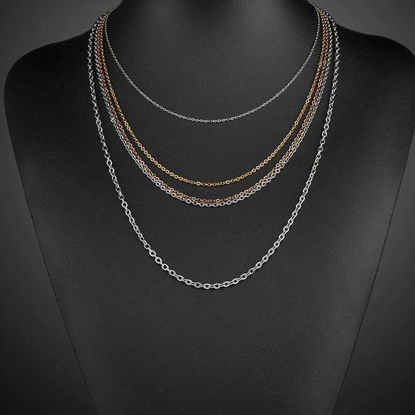 Wholesale Pendant Necklace With O Chain Stainless Steel Titanium Steel Geometric Electroplated