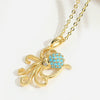 Wholesale Pendant Necklace Women Starfish Shape Copper Mixed Gemstone Setting Geometric Pattern Electroplating
