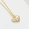 Wholesale Pendant Necklace Women's Copper Heartshaped Geometric Style Electroplating Mixed Gemstone Setting O Chain