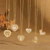 Wholesale Pendant Necklace Women's Copper Heartshaped Geometric Style Electroplating Mixed Gemstone Setting O Chain