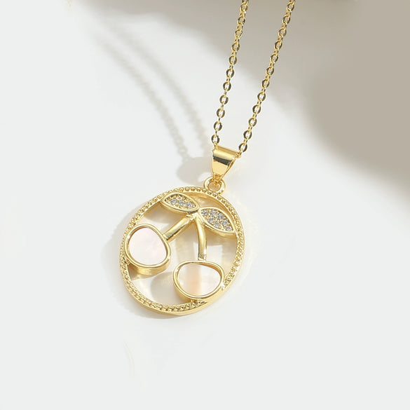 Wholesale Pendant Ring Copper Motherofpearl Inlaid Zircon Animal Shape Electroplating Design Unisex