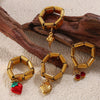 Wholesale Pendant Ring 316L Stainless Steel Gold Plated Geometric Women Old Money Style