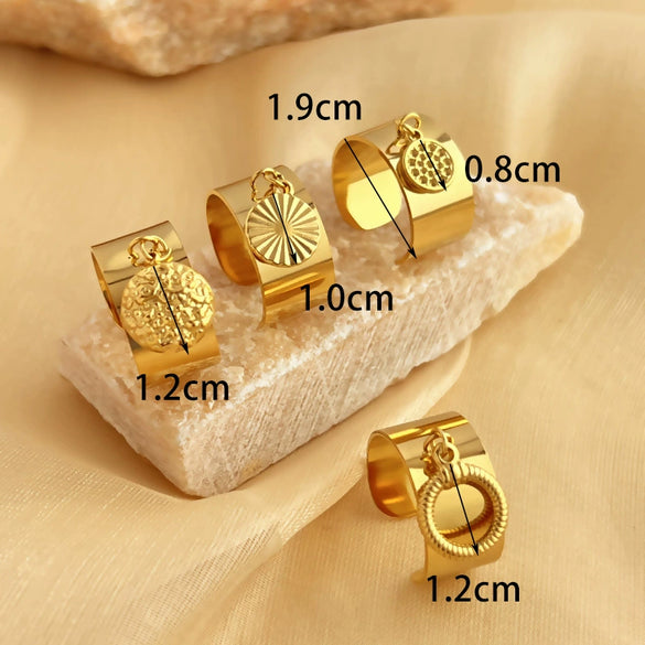 Wholesale Pendant Ring Stainless Steel Heart Geometric Electroplating Design