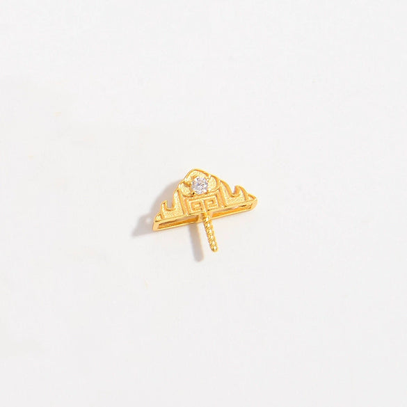 Wholesale Pendant S925 Silver Goldplated Ancient Craft Triangle Pattern Hollow Pearl Buckle Hetian Jade