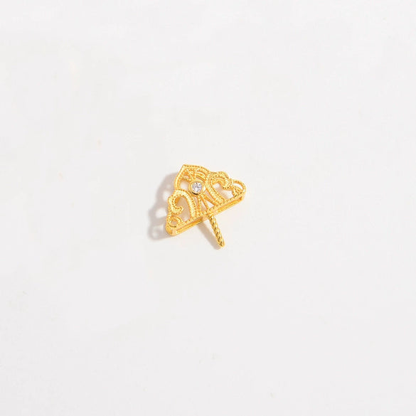 Wholesale Pendant S925 Silver Goldplated Ancient Craft Triangle Pattern Hollow Pearl Buckle Hetian Jade