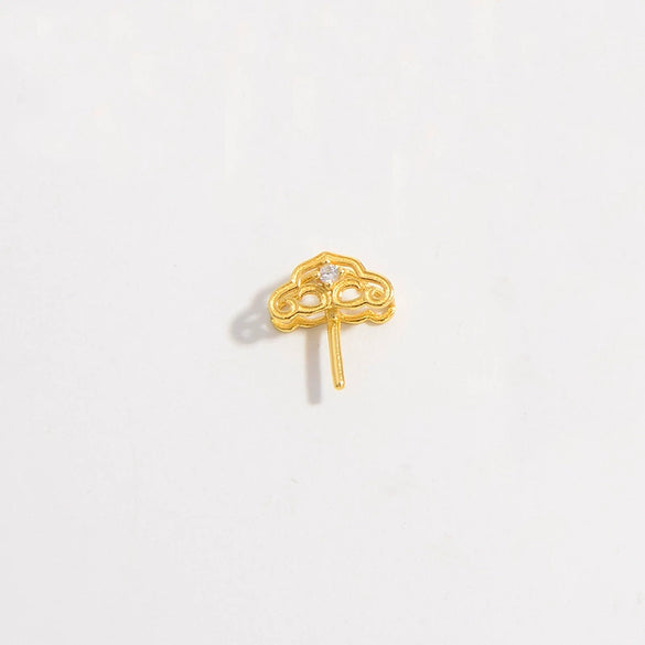 Wholesale Pendant S925 Silver Goldplated Ancient Craft Triangle Pattern Hollow Pearl Buckle Hetian Jade