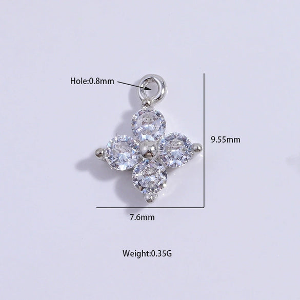 Wholesale Pendant S925 Sterling Silver Zirconia Fourleaf Clover Light Luxury Design
