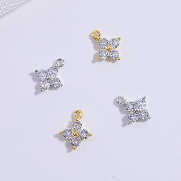Wholesale Pendant S925 Sterling Silver Zirconia Fourleaf Clover Light Luxury Design