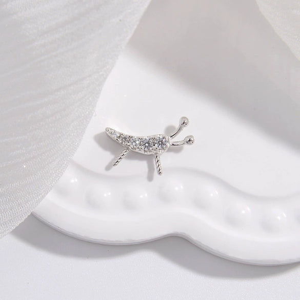 Wholesale Pendant Silver 925 Sterling Silver Minimalist Trumpet Shape Zirconia Inlaid Insect Big Hat Design