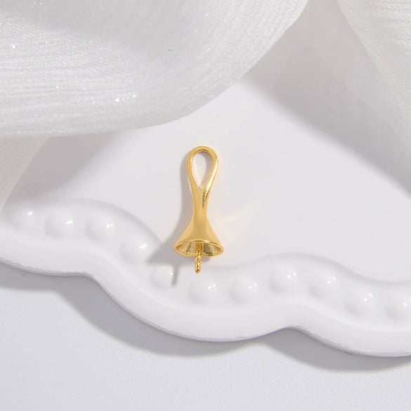 Wholesale Pendant Silver 925 Sterling Silver Minimalist Trumpet Shape Zirconia Inlaid Insect Big Hat Design