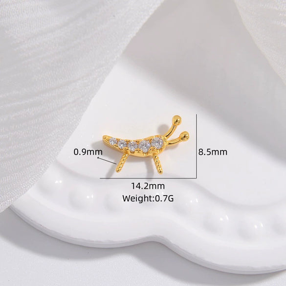 Wholesale Pendant Silver 925 Sterling Silver Minimalist Trumpet Shape Zirconia Inlaid Insect Big Hat Design