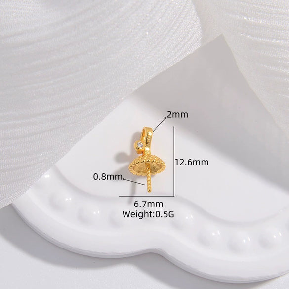 Wholesale Pendant Silver 925 Sterling Silver Minimalist Trumpet Shape Zirconia Inlaid Insect Big Hat Design