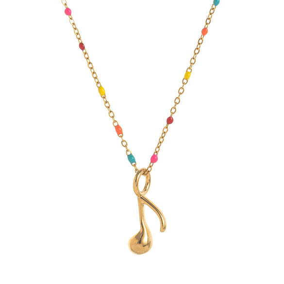Wholesale Pendant Stainless Steel Elephant Mushroom Bead Chain Geometric Style Vacuum Plated 18K Gold Color