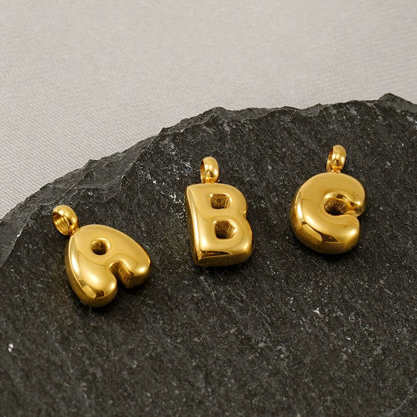 Wholesale Pendant Stainless Steel Fashion Simple Bubble Letter Electroplated