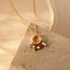 Wholesale Pendant Stainless Steel Geometric Dropshaped Electroplated With Diamond Zircon