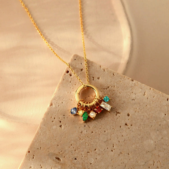 Wholesale Pendant Stainless Steel Geometric Dropshaped Electroplated With Diamond Zircon