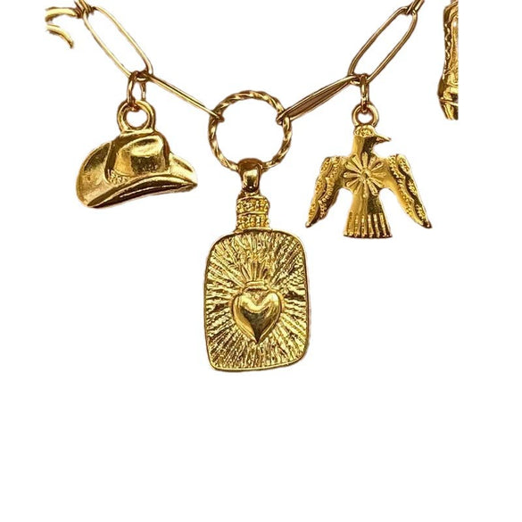 Wholesale Pendant Stainless Steel Heart Shape Fashion Electroplated 18K Gold Color