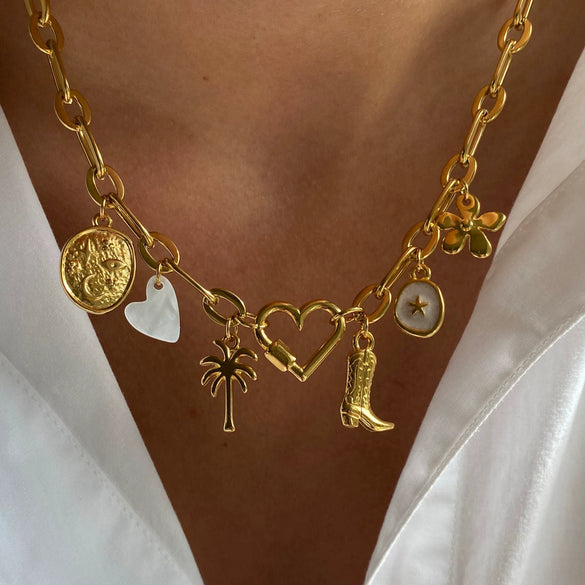Wholesale Pendant Stainless Steel Heart Shape Fashion Electroplated 18K Gold Color