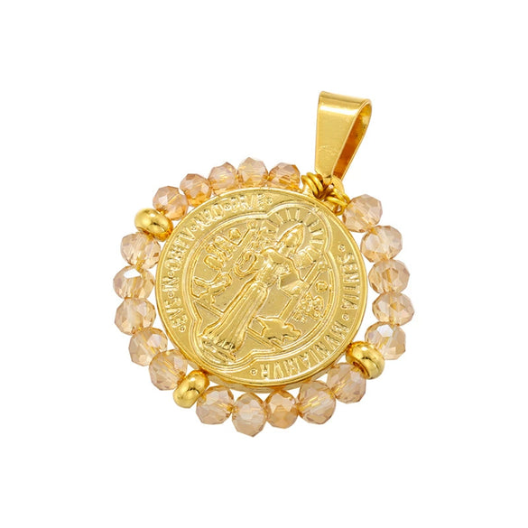 Wholesale Pendant Stainless Steel Inlaid Zircon Geometric Style