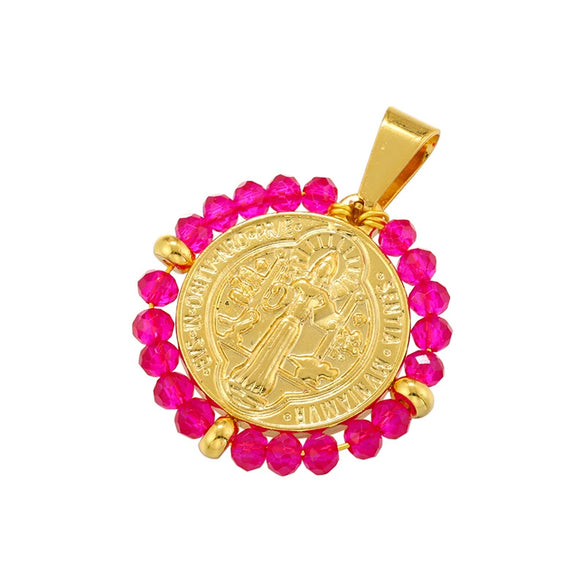 Wholesale Pendant Stainless Steel Inlaid Zircon Geometric Style