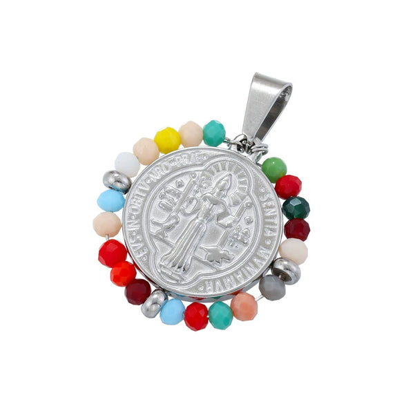 Wholesale Pendant Stainless Steel Inlaid Zircon Geometric Style