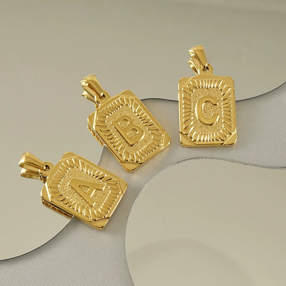 Wholesale Pendant Stainless Steel 18K Electroplated Letter Design