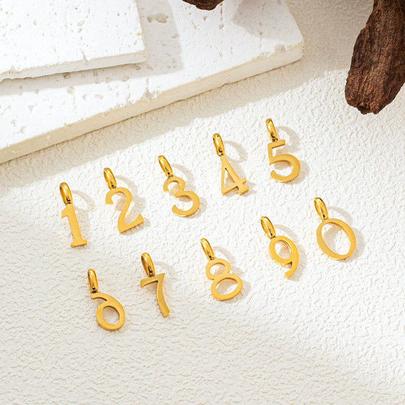Wholesale Pendant Stainless Steel Minimalist Style With Numbers Electroplated