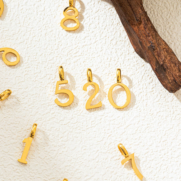 Wholesale Pendant Stainless Steel Minimalist Style With Numbers Electroplated
