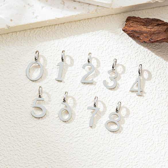 Wholesale Pendant Stainless Steel Minimalist Style With Numbers Electroplated