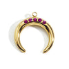 Wholesale Pendant Stainless Steel Zircon Inlaid Colored Diamond Moon Shape Electroplating Process