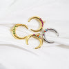 Wholesale Pendant Stainless Steel Zircon Inlaid Colored Diamond Moon Shape Electroplating Process