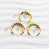 Wholesale Pendant Stainless Steel Zircon Inlaid Colored Diamond Moon Shape Electroplating Process