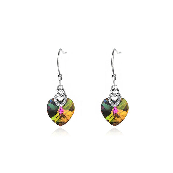 Wholesale Pendant Sterling Silver 925 Inlaid Austrian Crystal Heart Shape Simple Style