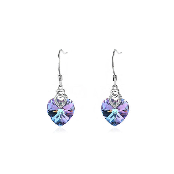 Wholesale Pendant Sterling Silver 925 Inlaid Austrian Crystal Heart Shape Simple Style