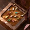 Wholesale Pendant Titanium Steel Dropshaped Geometric Diamond Zircon Inlaid Electroplated