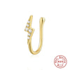 Wholesale Perforated Ushaped Nose Clip Nose Ring Piercing Jewelry In Simple Ins Style Made Of S925 Sterling Silver With Geometric Pattern And Inlaid Zircon