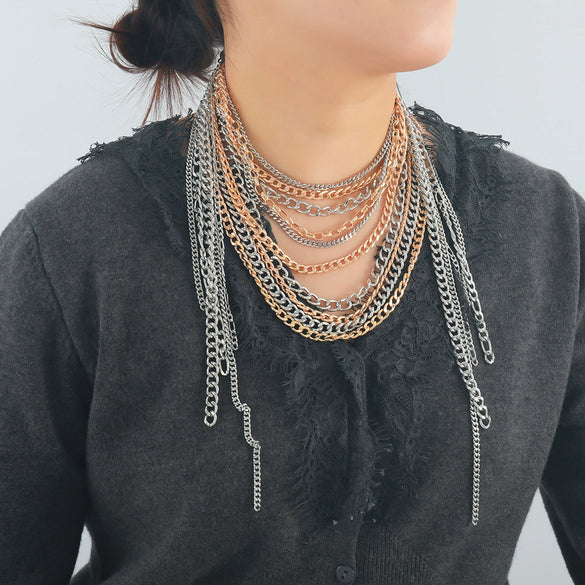 Wholesale Personality Geometric Alloy Clavicle Necklace With Electroplating