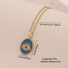 Wholesale Personality Geometric Stainless Steel Dripping Oil Eye Pendant Necklace With O Word Chain