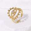 Wholesale Personality High End Devil's Eye Open Ring In Stainless Steel With 18K Gold Plated Electroplating For Women