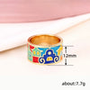 Wholesale Personality Ladies Ring Copper Geometric Dripping Oil Enamel