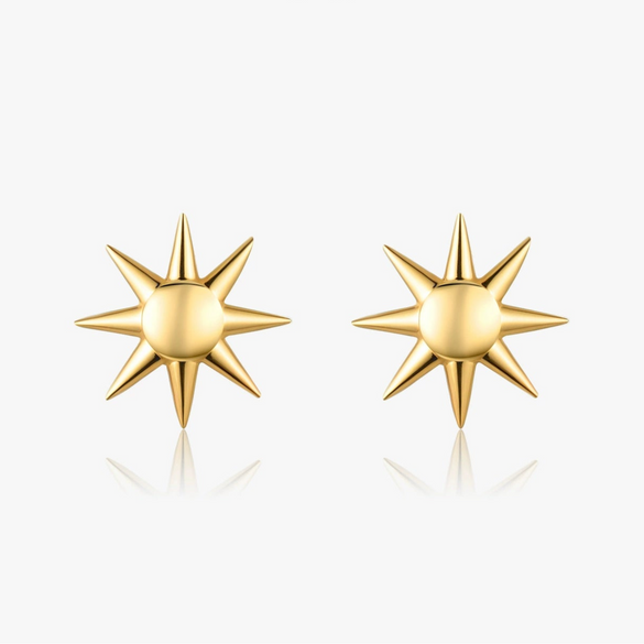 Wholesale Personality Sterling Silver 925 Electroplated Sun Earrings For Men And Women