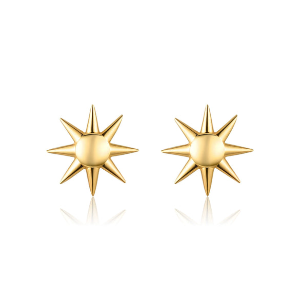 Wholesale Personality Sterling Silver 925 Electroplated Sun Earrings For Men And Women