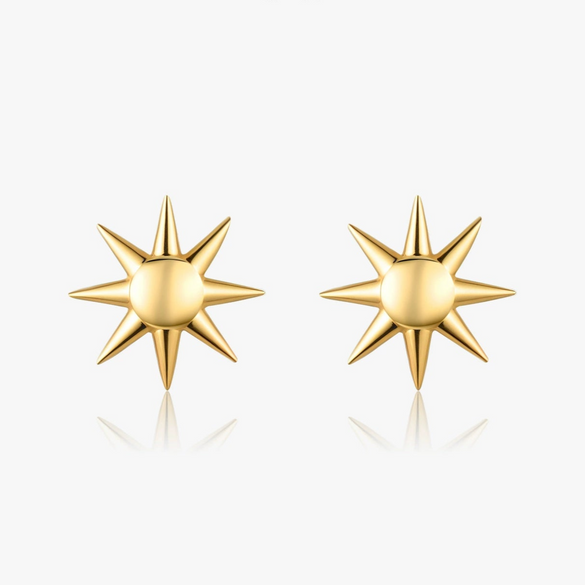 Wholesale Personality Sterling Silver 925 Electroplated Sun Earrings For Men And Women