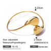 Wholesale Personality Trend Ins Style 18K Gold Plated Stainless Steel Irregular Drop Shaped Opening Bracelet Jewelry With Electroplating