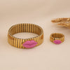 Wholesale Personalized Electroplated Stainless Steel Lip Bracelet And Ring Set