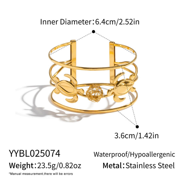 Wholesale Personalized Turtle And Seaweed Stainless Steel Electroplated Bracelets Hand Jewelry Accessories