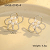 Wholesale Petal Pearl Stainless Steel Earrings With Flower Texture And Electroplating Light Luxury Exaggerated Style For Women
