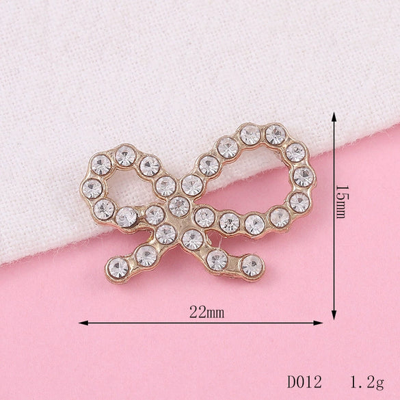 Wholesale Phone Shell Jewelry Accessories Alloy Crystal Bow Triangle Butterfly Diamond Electroplating