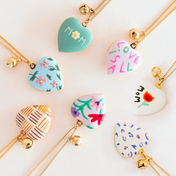 Wholesale Photo Album Necklace Titanium Steel Heart Shape Oil Drop Printing Electroplated Real Gold