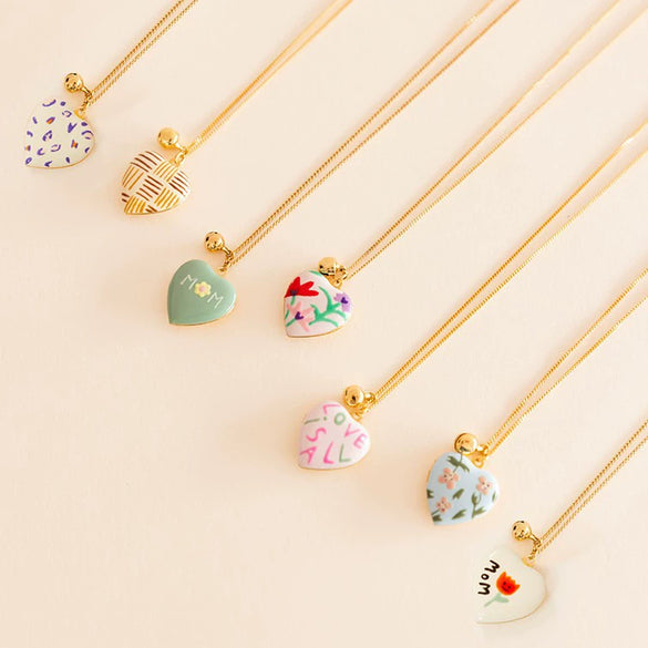 Wholesale Photo Album Necklace Titanium Steel Heart Shape Oil Drop Printing Electroplated Real Gold